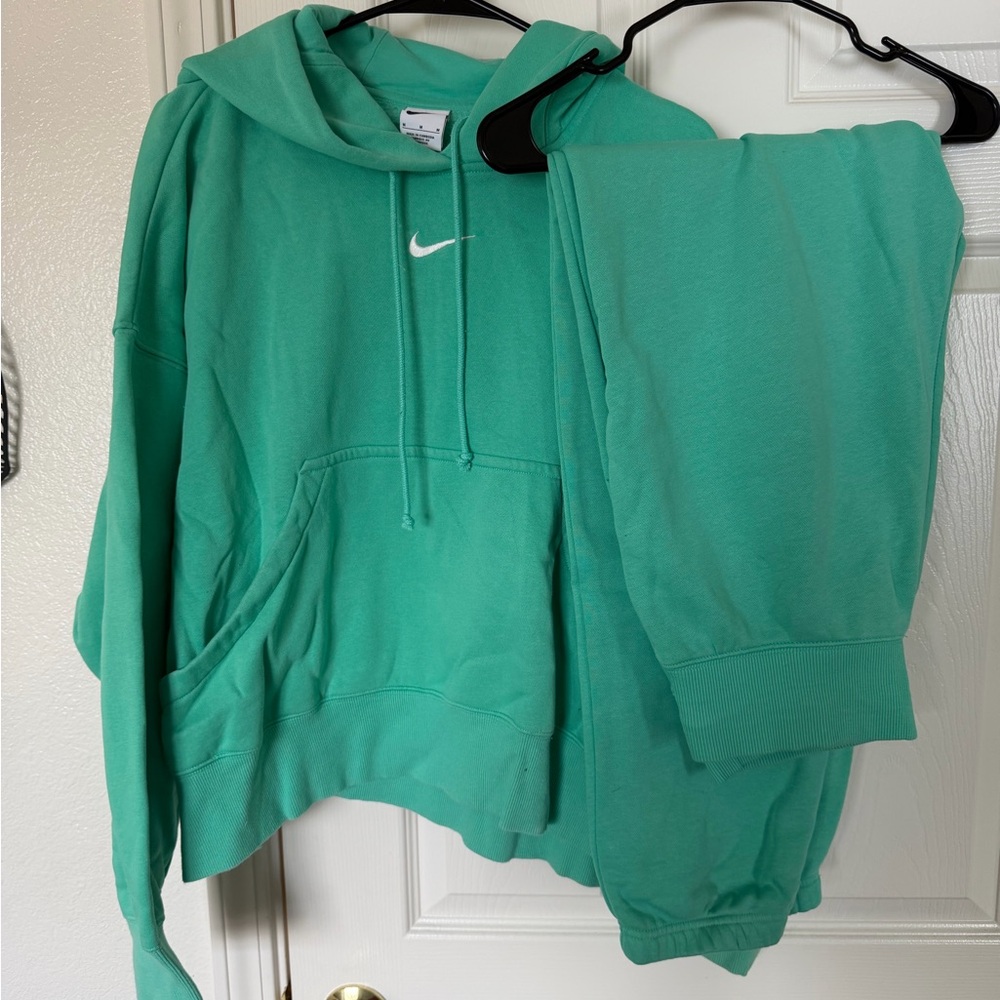 Nike Teal Oversized Hoodie and Joggers Set